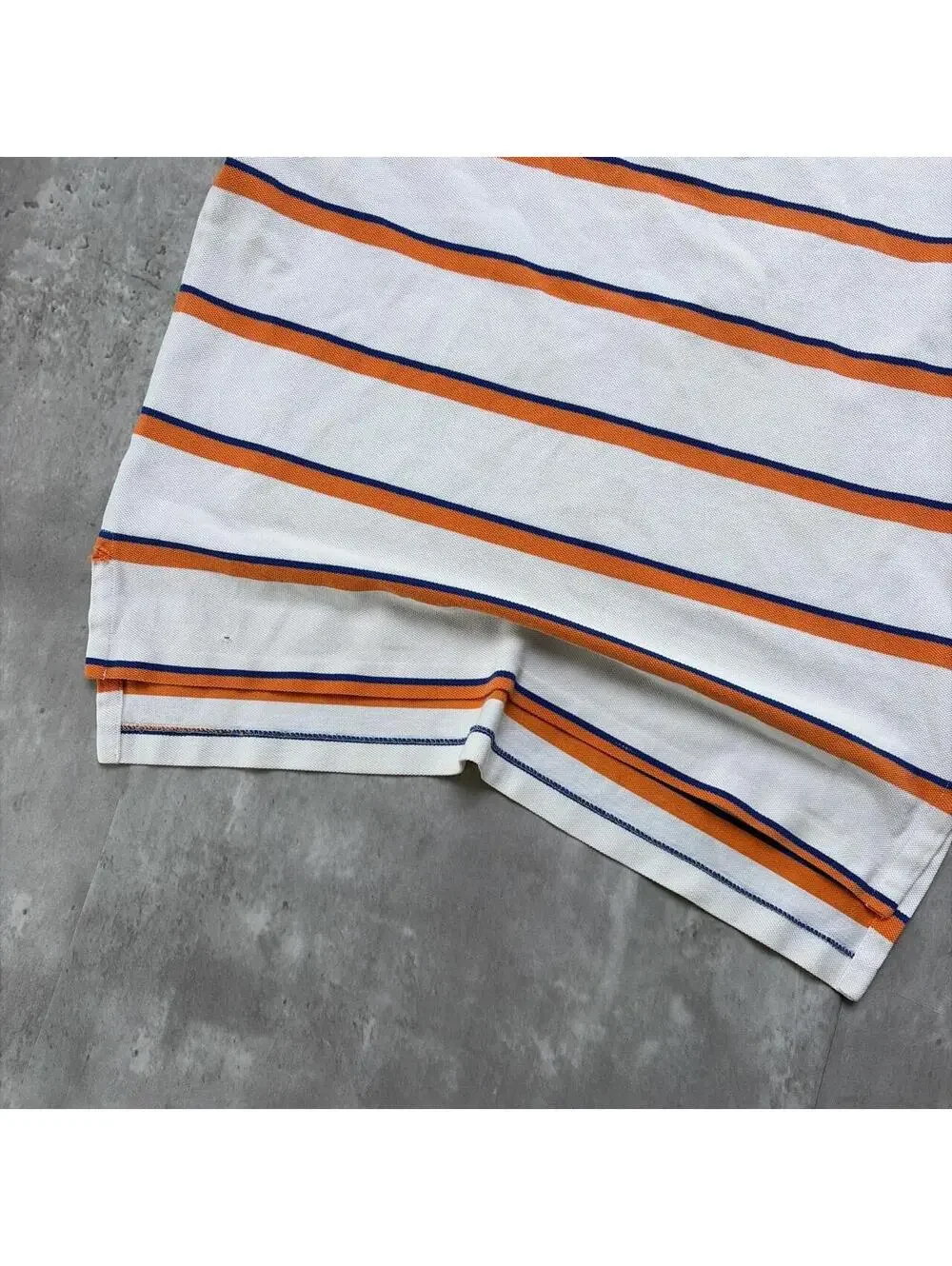 Vintage Polo Ralph Lauren Orange Striped Skater Polo Shirt